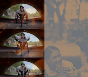 A collage of photos of Catherine Debrunner